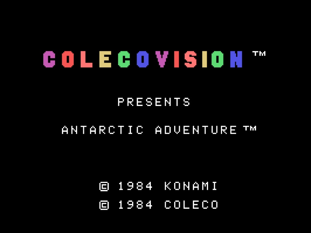 Title Screen of Antarctic Adventure for Colecovision